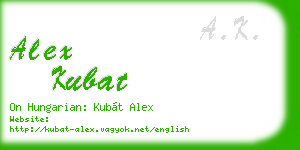 alex kubat business card