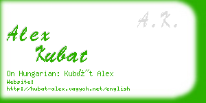 alex kubat business card